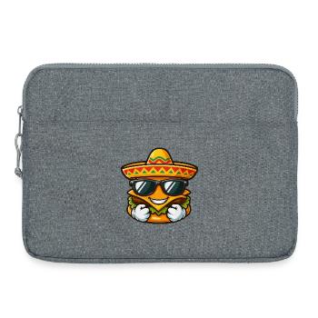 Burger frais avec sombrero et lunettes de soleil - Sacoche pour ordinateur portable 15 pouces - gris chiné - Devant