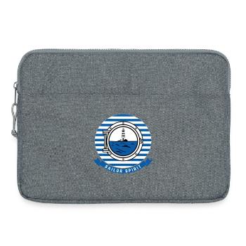 Sea Lighthouse Illustration in Nautical Style - Laptop bag 15" - heather grey - Front