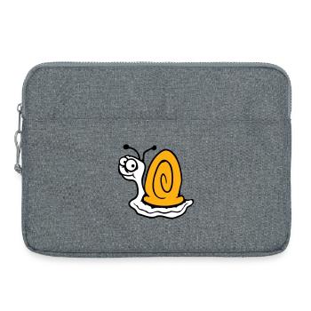Escargot anxieux incertain regardant en arrière mignon - Sacoche pour ordinateur portable 15 pouces - gris chiné - Devant