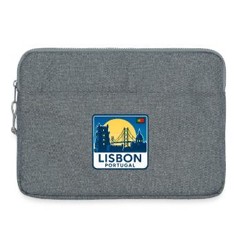 Lisbon Skyline at Sunset - Laptop bag 15" - heather grey - Front