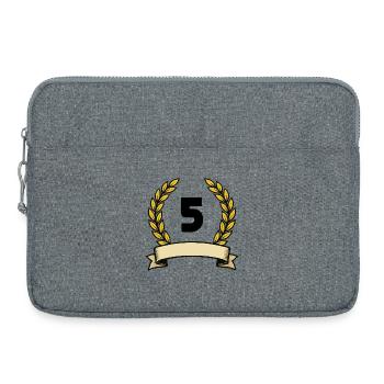 Couronne de laurier dorée numéro 5 - Sacoche pour ordinateur portable 15 pouces - gris chiné - Devant
