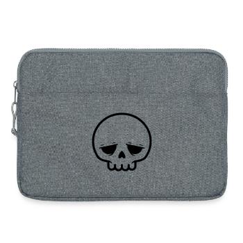 Crâne triste | Emo & Goth Design - Sacoche pour ordinateur portable 15 pouces - gris chiné - Devant