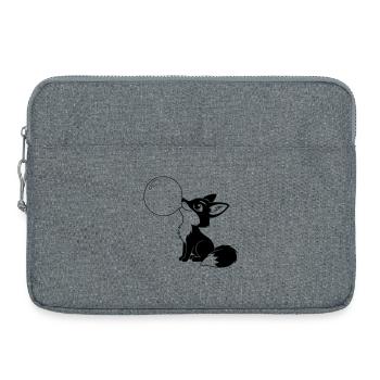 Renard avec une bulle de savon – Motif d’animal mignon - Sacoche pour ordinateur portable 15 pouces - gris chiné - Devant