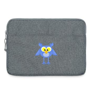 Blue Owl with Dots - Laptop bag 15" - heather grey - Front