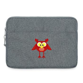 Rote Eule auf langen Beinen - Laptoptasche 15" - Grau meliert - Vorne