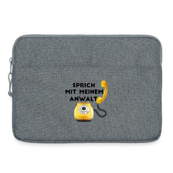 Yellow retro phone - Laptop bag 15" - heather grey - Front