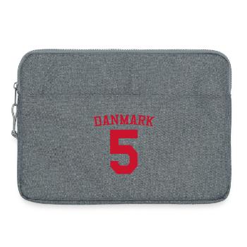 Denmark 5 – Red Sport Design - Laptop bag 15" - heather grey - Front