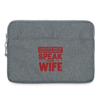Sous la nouvelle direction Parler à ma femme - Sacoche pour ordinateur portable 15 pouces - gris chiné - Devant