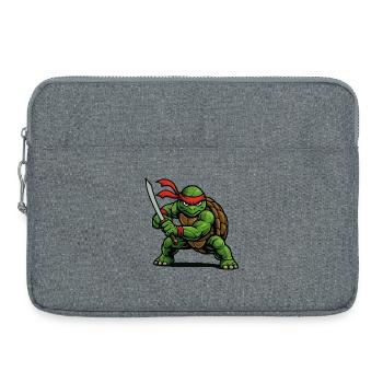 Ninja-Krieger-Schildkröte mit Katana-Schwert - Laptoptasche 15" - Grau meliert - Vorne