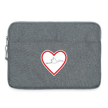 Cigogne du Cœur - Sacoche pour ordinateur portable 15 pouces - gris chiné - Devant