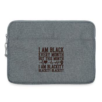 Blackity Black Month Heartbeat Fist - Laptop bag 15" - heather grey - Front