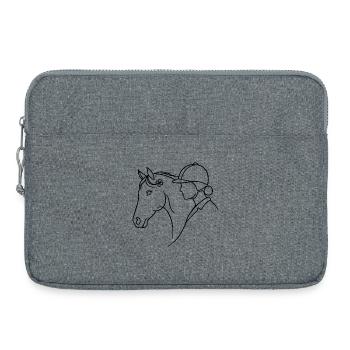Dressage de chevaux minimaliste en silhouette - Sacoche pour ordinateur portable 15 pouces - gris chiné - Devant