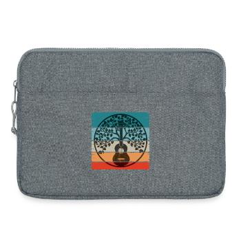 Ukulele Mandala on retro sunset - Laptop bag 15" - heather grey - Front