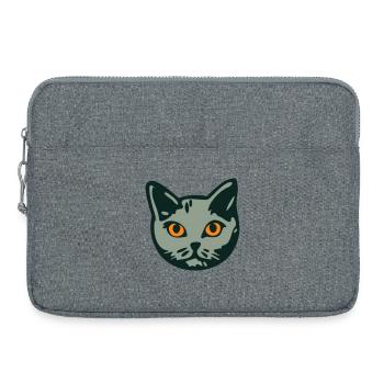 Cat / Male "British Shorthair" - Laptop bag 15" - heather grey - Front