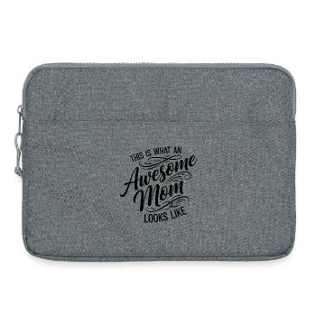 Voilà à quoi ressemble une super maman : cadeau de maman - Sacoche pour ordinateur portable 15 pouces - gris chiné - Devant