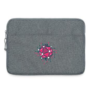 Techno-rosa geometrisches Netzwerk - Laptoptasche 15" - Grau meliert - Vorne