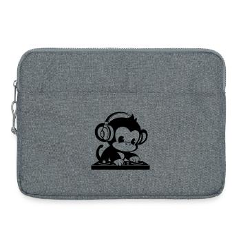 DJ monkey with headphones - Laptop bag 15" - heather grey - Front