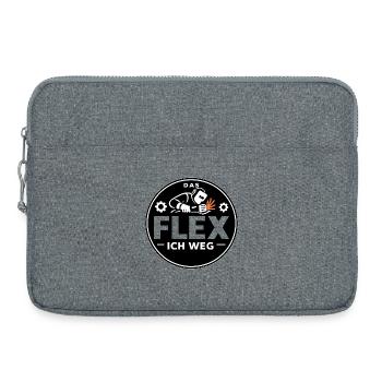 Schweißer Metallbauer Flex Ich Weg Spruch - Laptoptasche 15" - Grau meliert - Vorne