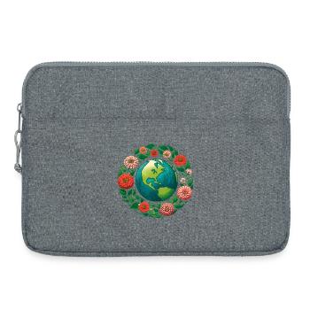 Anneau de la Terre en Fleurs - Sacoche pour ordinateur portable 15 pouces - gris chiné - Devant