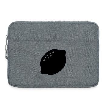 Silhouette citron – Design agrume frais - Sacoche pour ordinateur portable 15 pouces - gris chiné - Devant