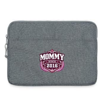 Maman depuis 2016 – Proud New Mom Design - Sacoche pour ordinateur portable 15 pouces - gris chiné - Devant