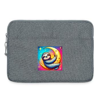 La paresse dort sur la Lune - Sacoche pour ordinateur portable 15 pouces - gris chiné - Devant