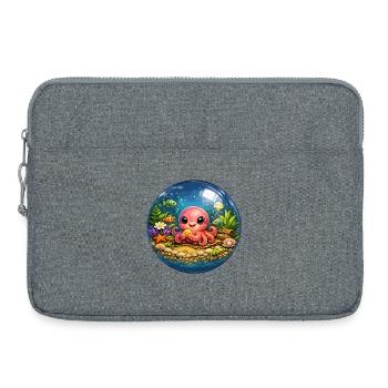 Bunter Oktopus in Blasen - Laptoptasche 15" - Grau meliert - Vorne