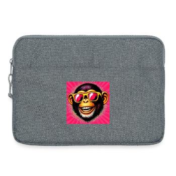 Chimpanzee Monkey - Laptop bag 15" - heather grey - Front