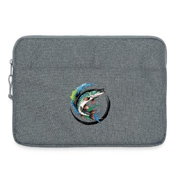 Hecht angeln - Laptoptasche 15" - Grau meliert - Vorne