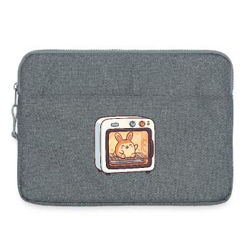 Femme enceinte dans un chignon dans le four – drôle de femme - Sacoche pour ordinateur portable 15 pouces - gris chiné - Devant