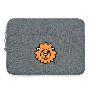 Löwe groß - Laptoptasche 15" - Grau meliert - Vorne