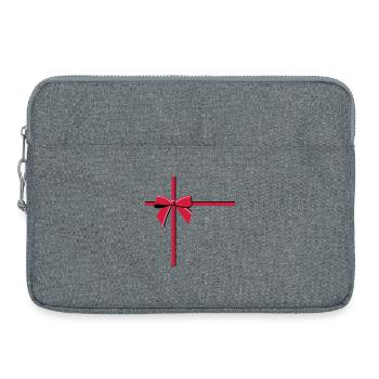 Elegante dekorative Schleifenillustration - Laptoptasche 15" - Grau meliert - Vorne