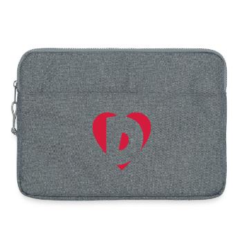 Heart D - I love D - Laptop bag 15" - heather grey - Front