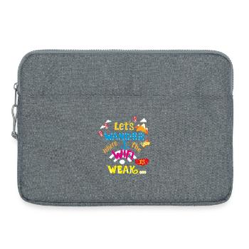 Reise-T-Shirt Lassen Sie uns wandern, wo das WiFi schwach ist - Laptoptasche 15" - Grau meliert - Vorne