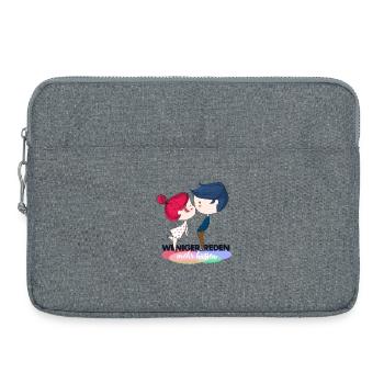 parle moins - baiser - Sacoche pour ordinateur portable 15 pouces - gris chiné - Devant