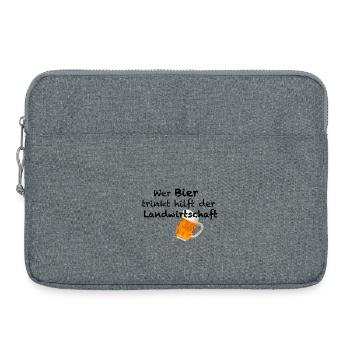 Wer Bier trinkt hilft der Landwirtschaft - Laptoptasche 15" - Grau meliert - Vorne