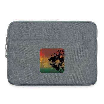 Portrait de lion dans le style reggae - Sacoche pour ordinateur portable 15 pouces - gris chiné - Devant