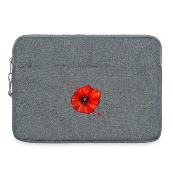 Mohnblume Poppy Kunst - Laptoptasche 15" - Grau meliert - Vorne