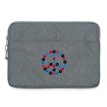 Blumen Friedenszeichen - Laptoptasche 15" - Grau meliert - Vorne