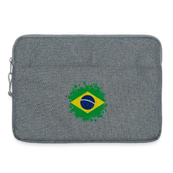 Brésil Tache tache de cadeau drapeau Amérique du Sud - Sacoche pour ordinateur portable 15 pouces - gris chiné - Devant