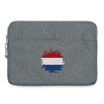Niederlande Klecks Fleck / Geschenk Flagge Holland - Laptoptasche 15" - Grau meliert - Vorne