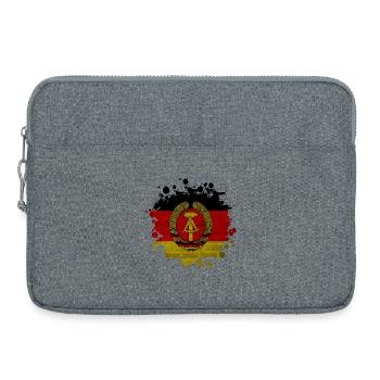 DDR taches / Cadeau drapeau Allemagne de l’Est - Sacoche pour ordinateur portable 15 pouces - gris chiné - Devant