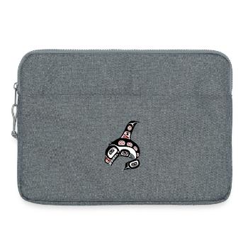 Northwest Pacific coast Haida art Killer whale - Laptop bag 15" - heather grey - Front