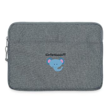Blauer Elefantenkopf Kindershirt - Laptoptasche 15" - Grau meliert - Vorne