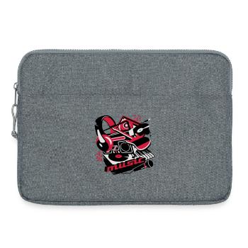 Kassettenrekorder,Kopfhörer und Plattenspieler - Laptoptasche 15" - Grau meliert - Vorne