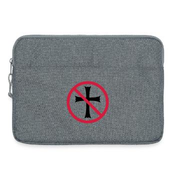 forbidden shield zone no church symbol cross Jesus - Laptop bag 15" - heather grey - Front