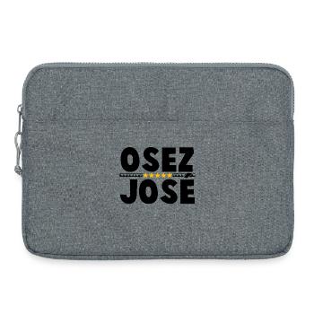 Étoiles Dorées Minimalistes sur Fond Noir - Sacoche pour ordinateur portable 15 pouces - gris chiné - Devant