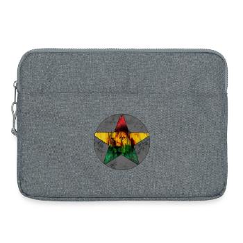 Portrait de lion avec drapeau africain - Sacoche pour ordinateur portable 15 pouces - gris chiné - Devant