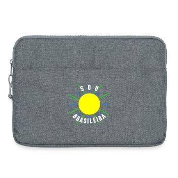Brasil brasileira Flagge Brasilianerin Geschenk - Laptoptasche 15" - Grau meliert - Vorne
