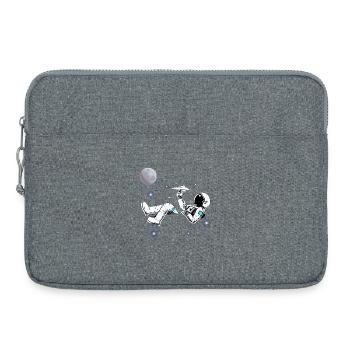 Astronaute. Astronaute qui joue. Avion papier - Sacoche pour ordinateur portable 15 pouces - gris chiné - Devant